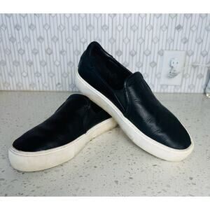 UGG Jass Black Leather Slip On Sneakers Shoes Womens Size 8.5